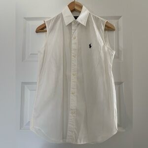 Vintage Ralph Lauren Polo Sport White Sleeveless Women’s Button-Up, size 6
